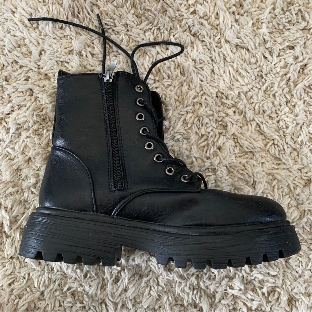 Black combat boots